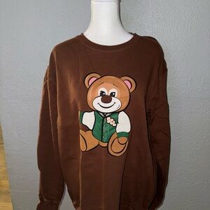 Stoney Clover Lane Bear Sweatshirt‎ Small/Medium Brown